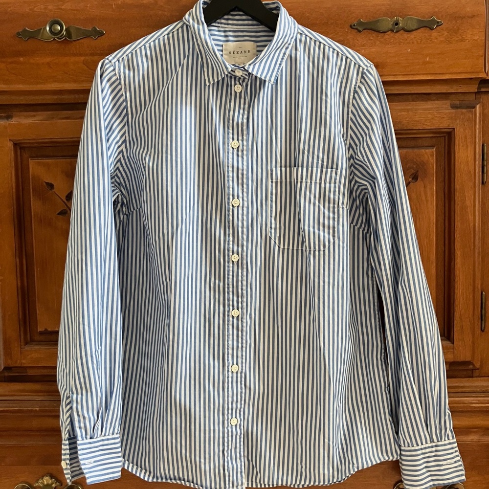 Sézane Tomboy striped shirt S